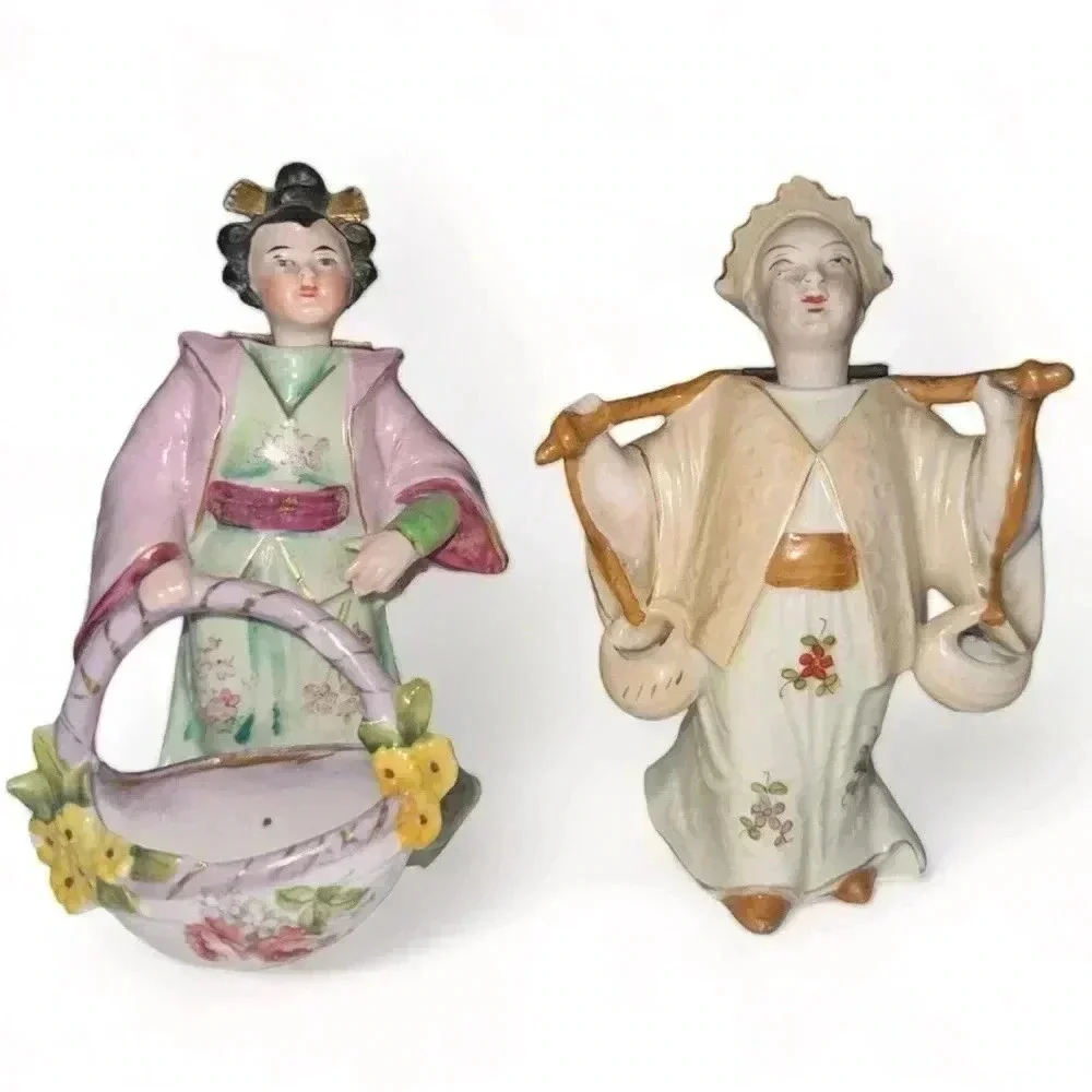 1940s Hand-Painted Japanese Porcelain Nodders - Picture 1 of 5